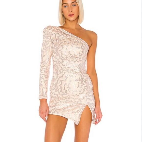 REVOLVE Dresses & Skirts - NWT Michael Costello x Revolve Fabian Sequin One Shoulder Mini Dress Sz Small